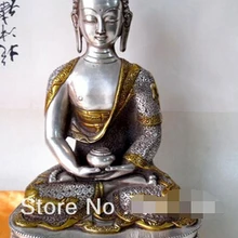 Тибетский buddhis Амитабха БРОНЗА статуя Будды