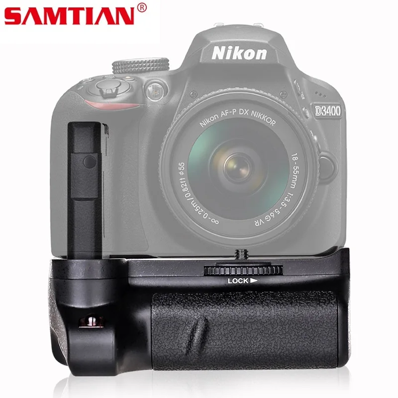 

SAMTIAN Multi-power Vertical Battery Grip For Nikon D3400 DSLR Camera Battery Handle Work With EN-EL14 Battery