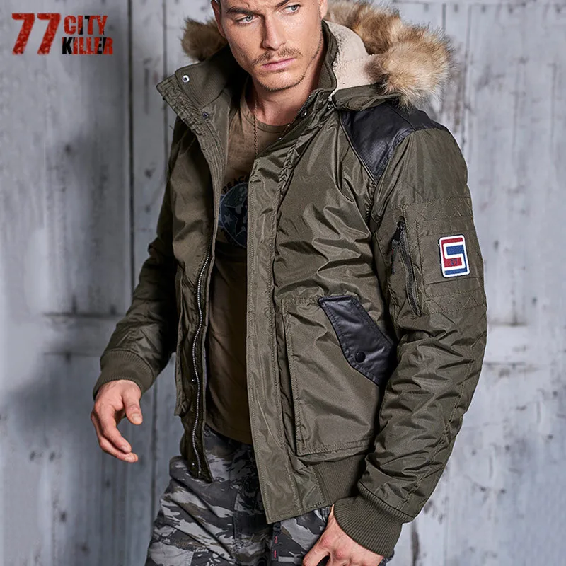 

77City Killer Men Fashion Military Army Jackets Plus Size 3XL Brand 2017 Hot Outerwear Embroidery Mens Jacket Windbreaker P2530
