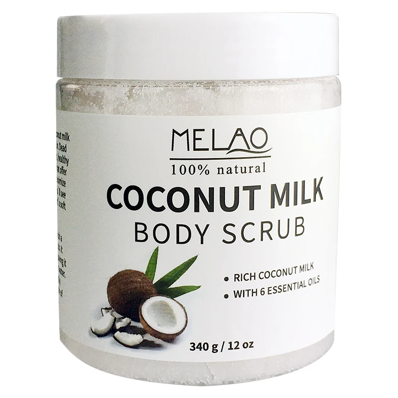 Melao 340g Body Scrub Coconut Milk Natural Exfoliator Exfoliating