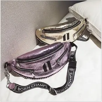 

Fashion HongKong Style PU Leather Waist Packs Women Wide Strap Shoulder Bags Girls Solid Color Multi Layered Chest Dancing Bags.