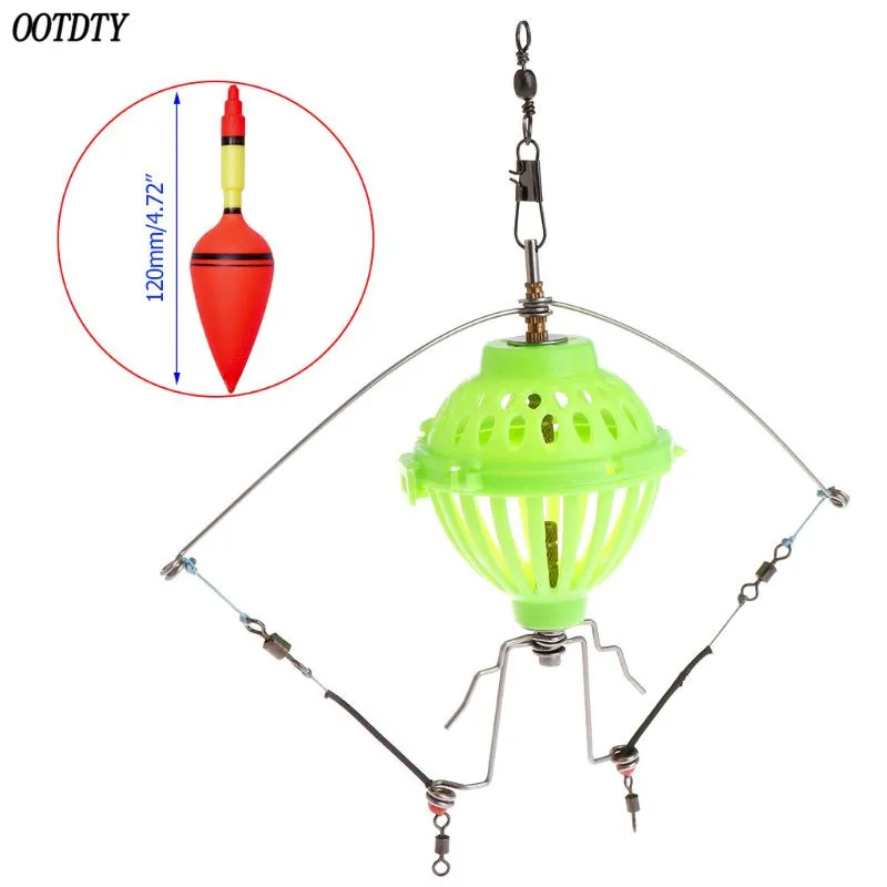 

OOTDTY Fishing Alarm Automatic Launcher Spring Up Bait Lure Cage Multi Functional Lazy Pitcher Trap Feeder Tackle Accessories