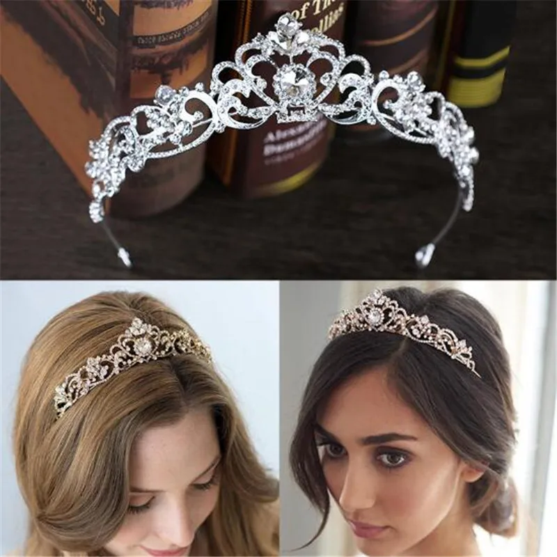 Mamojko Simple Big Crystal Rhinestone Bridal Crown Tiaras Woman