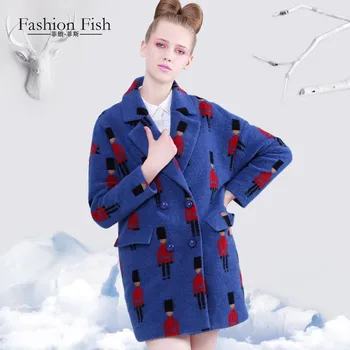 

Ssxiaoyu autumn and winter woolen outerwear female suit collar double breasted medium-long thickening woolen overcoat female