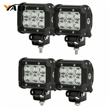 

4inch 18W LED Work Light bar Flood beam Waterproof for Jeep Off-road Truck Car ATV SUV Boat 4WD4 ATV Auxiliary Driving Lamp 4Pcs
