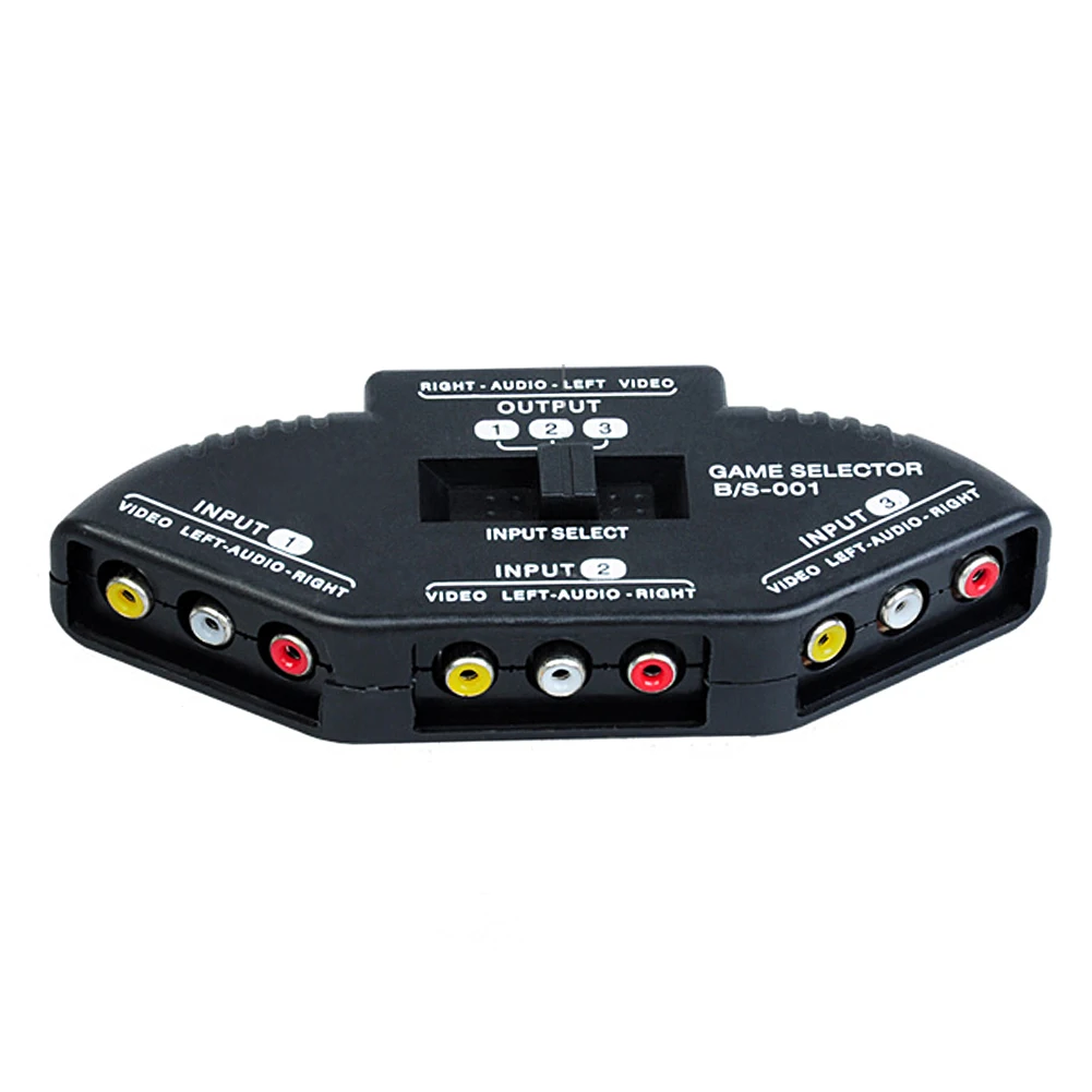 

Electronics Converter 3 Way Audio Video AV Switch Selector Box Splitter For XBOX360 DVD for PS2 for PS3 with Cable