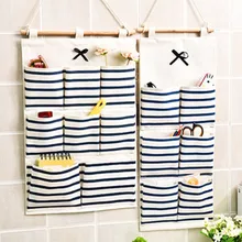 Nouveau sac de rangement multifonction en coton et lin, sac suspendu mural, cuisine salle de bains, rangement, décoration de la maison