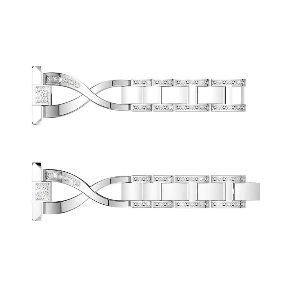 Bling Band for Fitbit Versa Smart watch Stainless Steel Replacement Bracelet with Diamond Rhinestones X-Link Small Large (3)