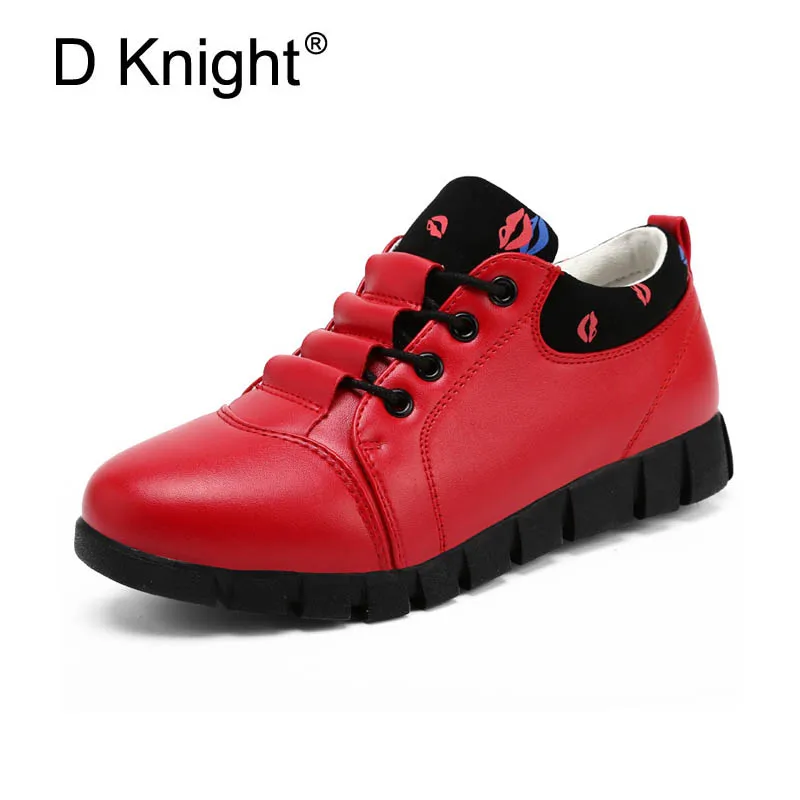 

Ladies Casual Lace Up Flat Shoes New Fashion Red Lips Print Sneakers For Women Versatile Female Leisure Shoes Size 35-40 Sneaker
