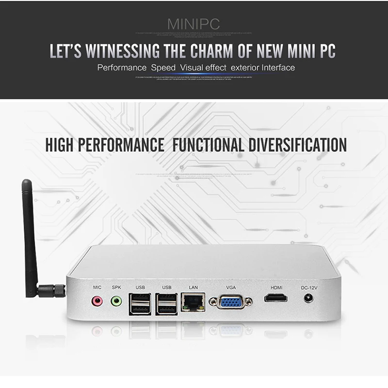 VGA мини ПК с 1007U Windows Безвентиляторный Компьютер LAN порты WIFI300M приёмник|vga mini pc|mini