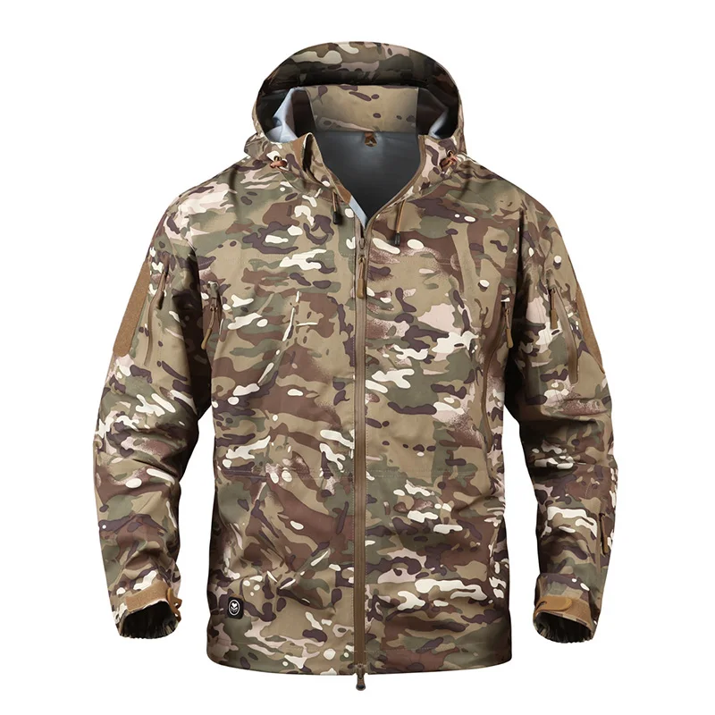 

Military Tactical Jacket Men Hardshell Waterproof Army Clothing Camouflage Windbreakers Hooded Autumn Winter Outdoor Coat