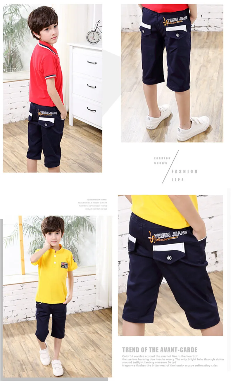 3-10 y summer clothes kids boys pants knee length pants for the boy casual children trousers solid color boys clothes (15)