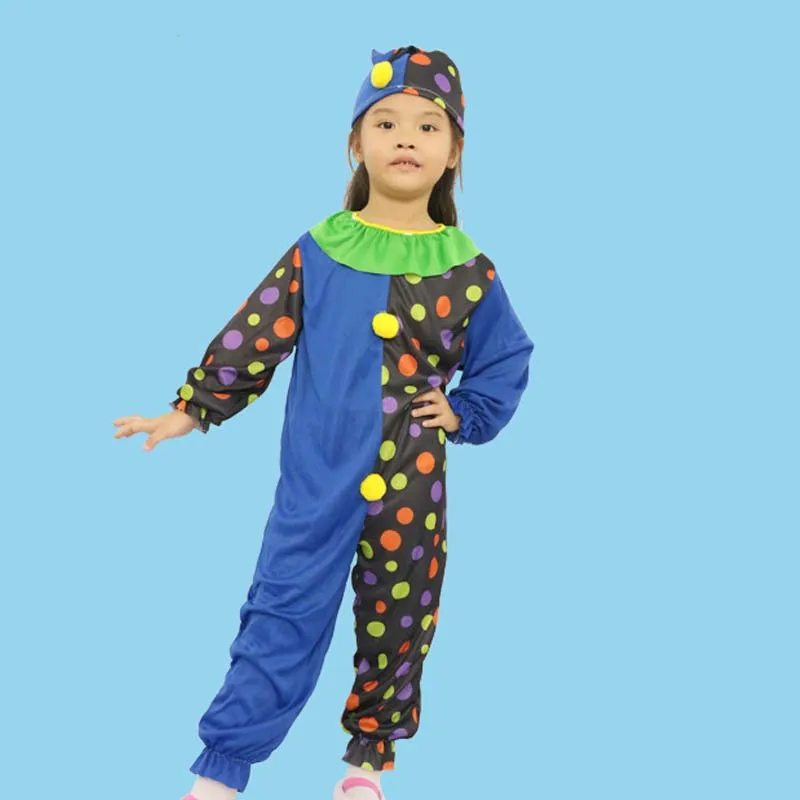 Boy Girl Clown Costumes Kids Children Circus Clown Costume