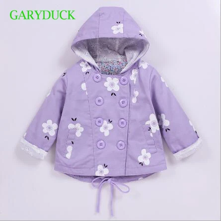 GARYDUCK ветровка для девочек двубортная Одежда с модным принтом Накидки дети Куртка