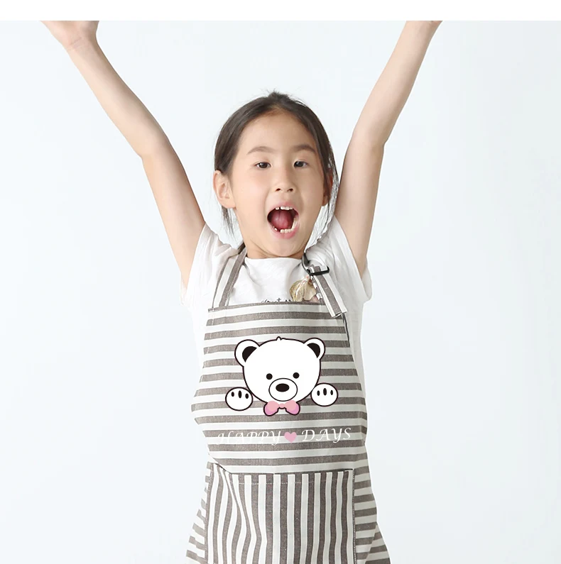 Детская мода полосатый родитель-Детский фартук кухня работа по уборке искусство галерейная картина фартуки