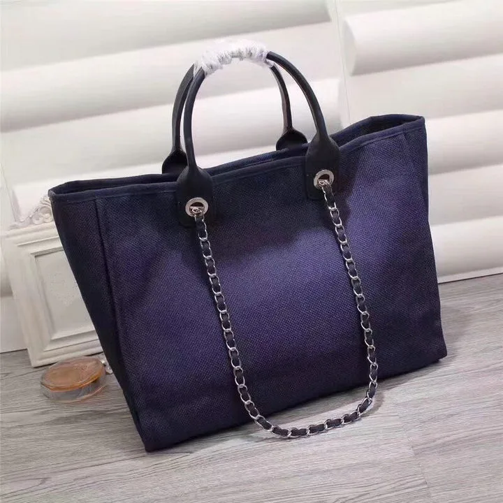 

Top Quality Women Bag Luxury Handbag Canvas Tote Shopping Bags with Chain Famous Brand Shoulder Bag Free Shipping