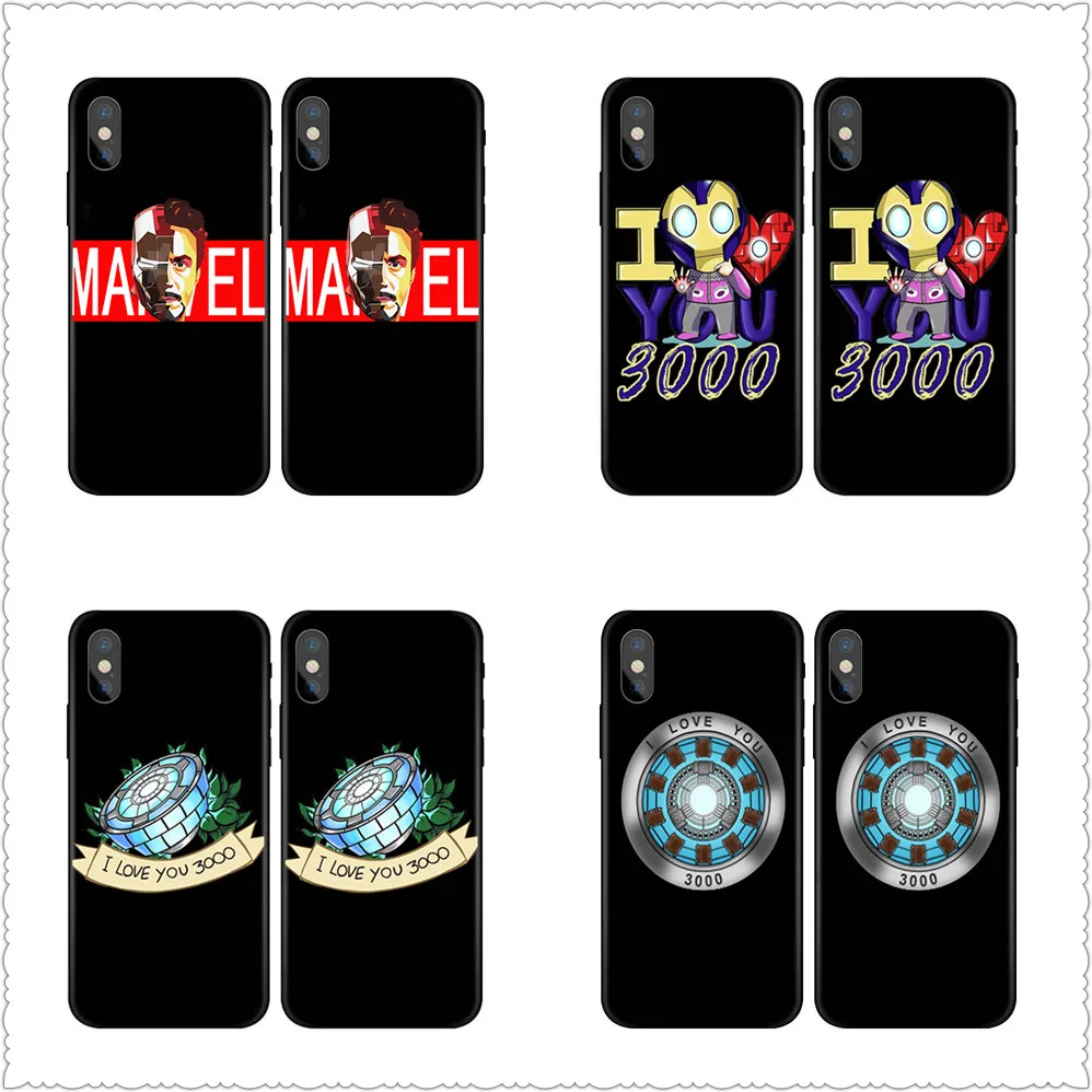 

Iron Man I love you 3000 Case For iphone X 7 8 Black silicone case For Samsungs7 s8 s9 Avengers Endgame Case Cover