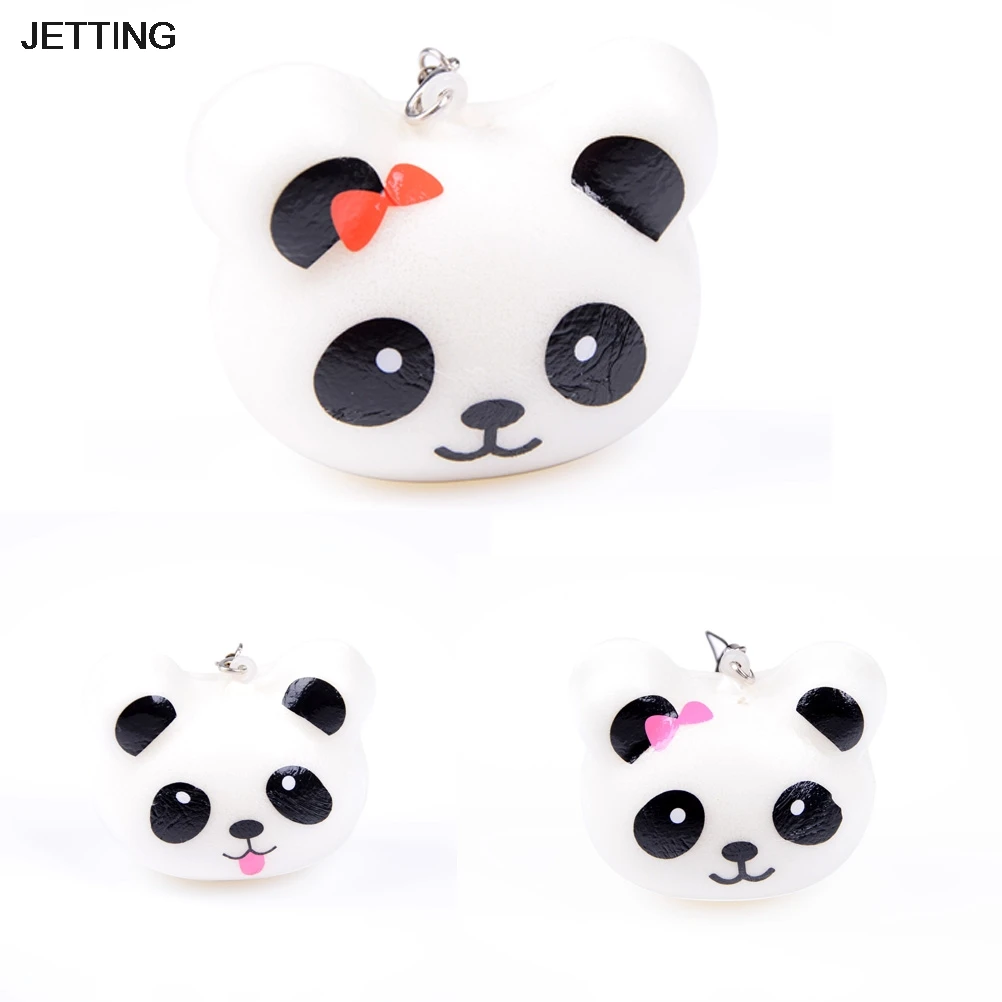 

JETTING 1PC Charms key chain Buns Cell Phone Charm Kawaii Jumbo Panda Key Bag Straps Pendant Car Styling Decoration