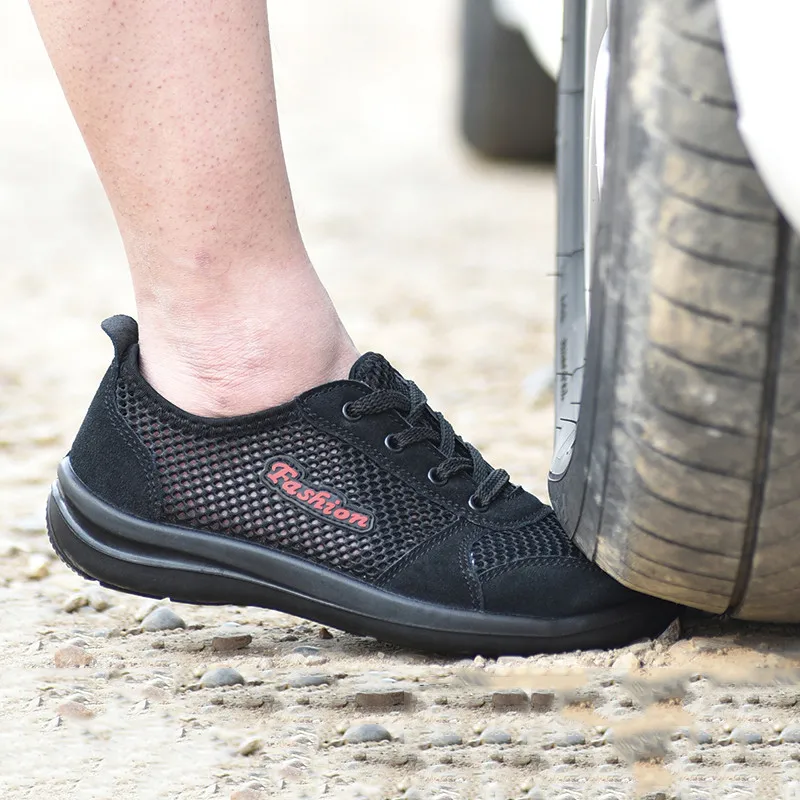 

Big Size 36-46 Summer Breathable Men Safety Shoes Steel Toe Work Safety Boots For Men Wear-resisting Fashion Safety Work Shoes