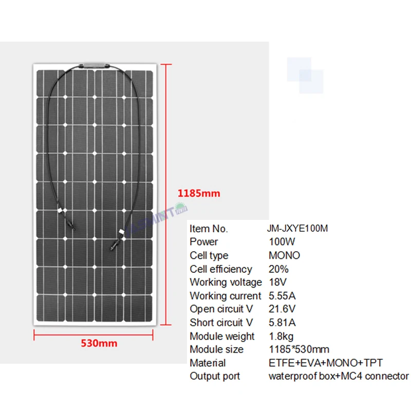 100W 18V ETFE Specification