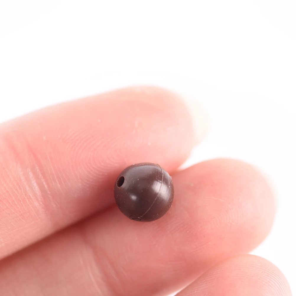50 Pcs Diameter 8mm Soft Carp Fishing Beads Rubber Dark Grey Round