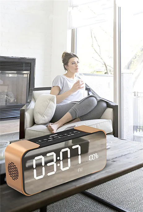

Creative wireless bluetooth speaker phone card alarm clock mini audio low sound