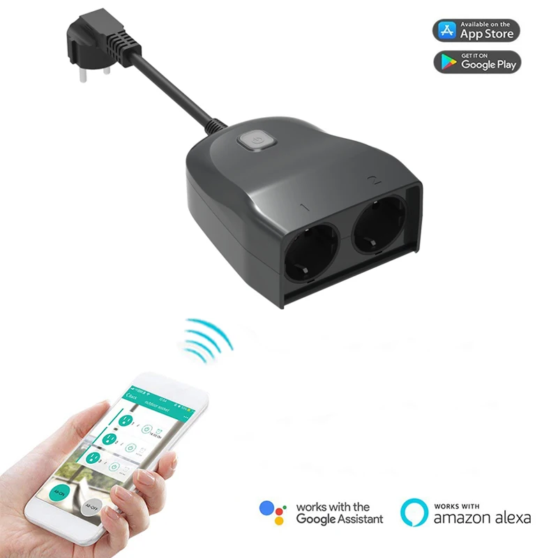 

exuanfa smart home products Smart EU socket WIFI outdoor waterproof socket European regulations new support Alexa Google IFTTT