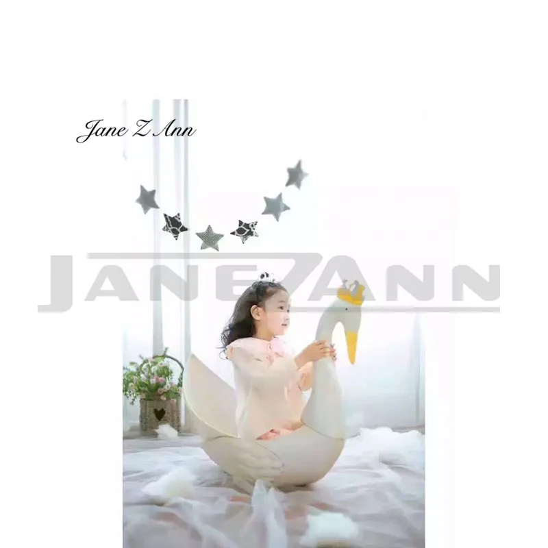 

Jane Z Ann Newborn Baby Photography Props Iron White Swan Shower Gift Fotografia Accessories Infant Studio Shooting Photo Props