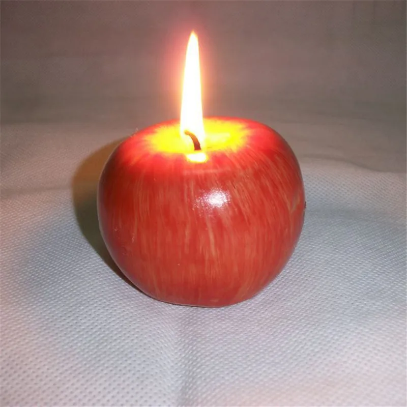 1 шт. Рождество красный для яблока форма фрукты Ароматизированная свеча украшение дома приветственный подарок вечерние поставки