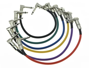 

KAISH 6pcs 6 Colors Right Angle 30cm kaish Mono Guitar Effect Pedal Cable Effects Patch Cord