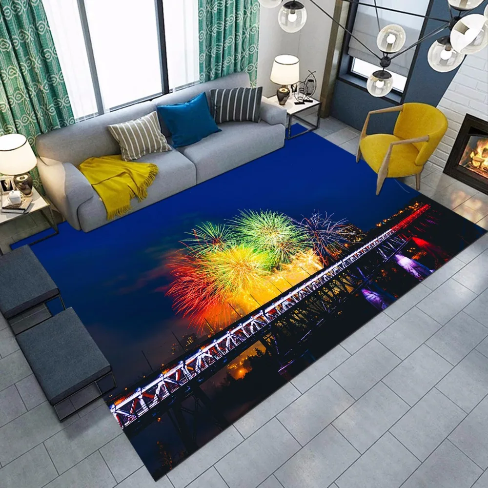 Ковры с ночным видом на город и фейерверки для детей, для детей, для дома, для гостиной, большие мягкие, для спальни, для туалета, кухни, для пола, для ванной, коврики