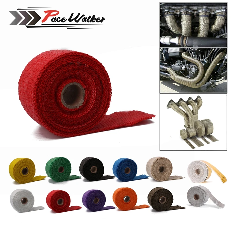 

Free Shipping Universal 12 color 2 inch x5m x1.5 mm High Exhaust Pipe Header Heat Wrap Resistant Downpipe 4 Stainless Steel Ties