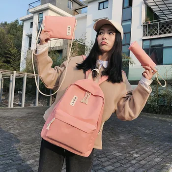 

Cartoon Alphabet Student Backpack Casual Large Capacity Travel 3 Piece Set New Designer Backpack Soft Touch Multi-Function Bolsa