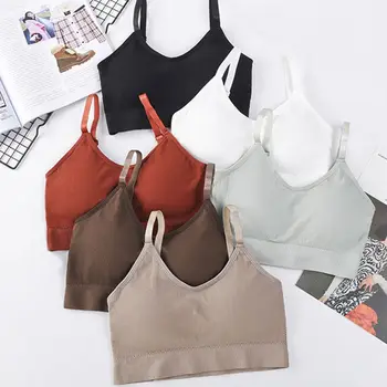 

Vest-style Sexy Soft Stretch Breathable Bras Wrapped Chest For Women Bralette Seamless Thread Push Up Running Sports Bras