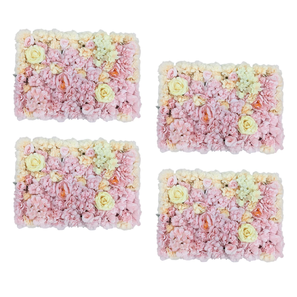 

4pcs Artificial Flower Wall Panels Wedding Venue Decoration Accessary 60 X 40cm