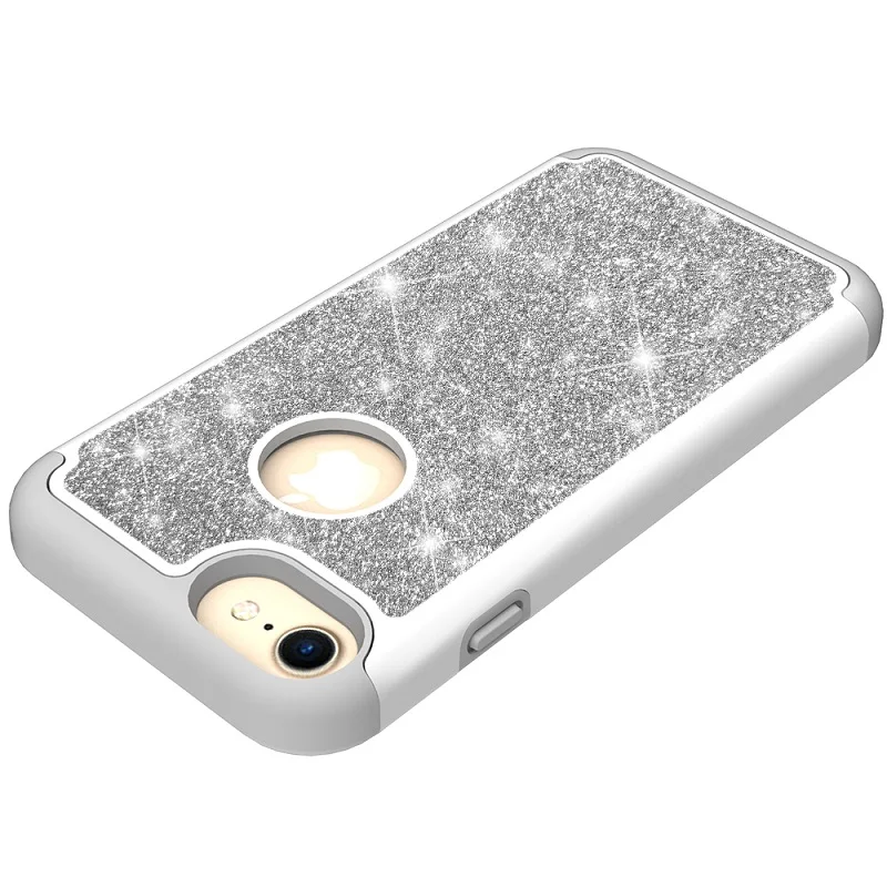 Блеск кожи два-в-одном Серебряный чехол для телефона для Apple iPhone 6 7 8 6 S 6splus 7 Plus 8 Plus X XS XR Xsmax