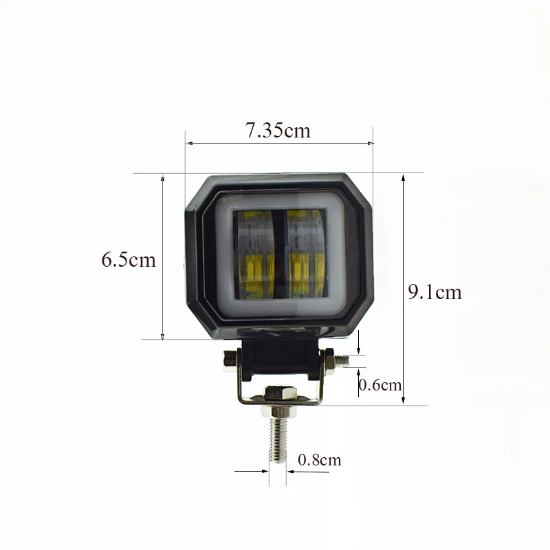 Мото rbike головной светильник s рабочий светильник водонепроницаемый 12 В 20 Вт светодиодный мото ангельские глазки светильник бар Точечный светильник мото rcycle внедорожный автомобильный прожектор для лодки - Цвет: 1pcs-square-lights
