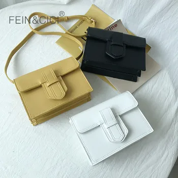 

Women flap bag leather messenger bag Korea girls retro vintage crossbody OL busines Briefcase solid shoulder bag blue white