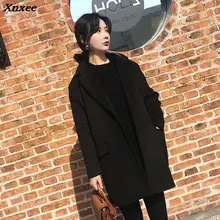 Black Women Wool Blend Coat Single Button Cashmere Jacket Elegant Ladies Coats Xnxee Black Women Wool Blend Coat Single Button Cashmere Jacket Elegant Ladies Coats Xnxee
