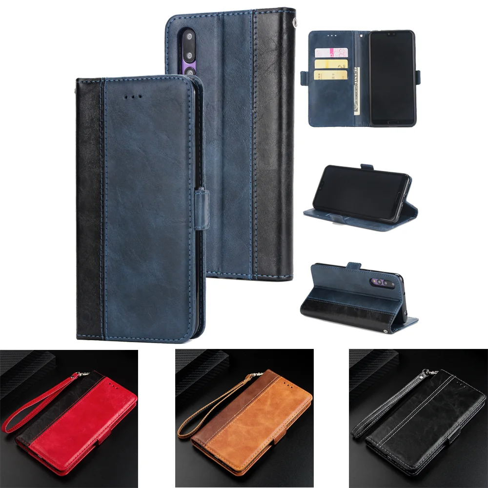 

Leather case for Huawei P20 P30 Mate 20 Lite Flip Cases Pro Splice stitch Book Etui Huewai Mate20 Wallet Top Quality Stand coque