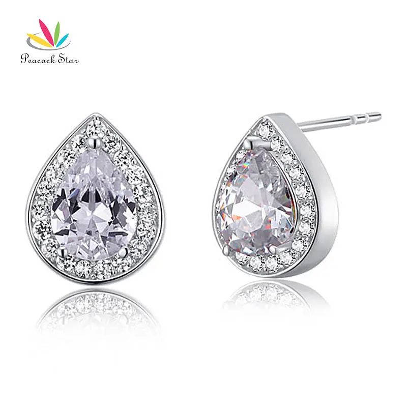 

Peacock Star 1 Ct 925 Sterling Silver Stud Earrings Bridesmaid Jewelry CFE8032