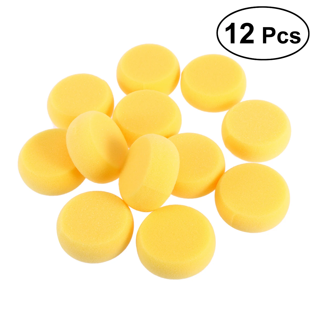 

12pcs Round Synthetic Watercolor Artist Sponges for Painting Crafts Pottery (Yellow) paint round sponge tool potter's sponges