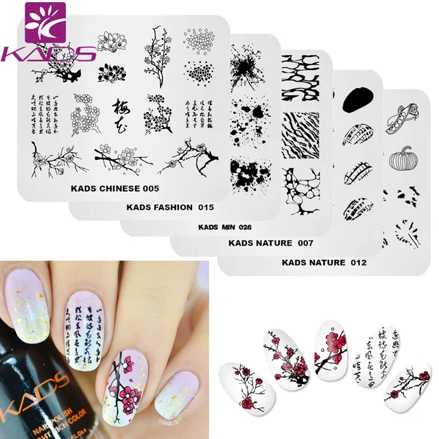 kads 15pcs set nail art stamping template manicure tools pattern