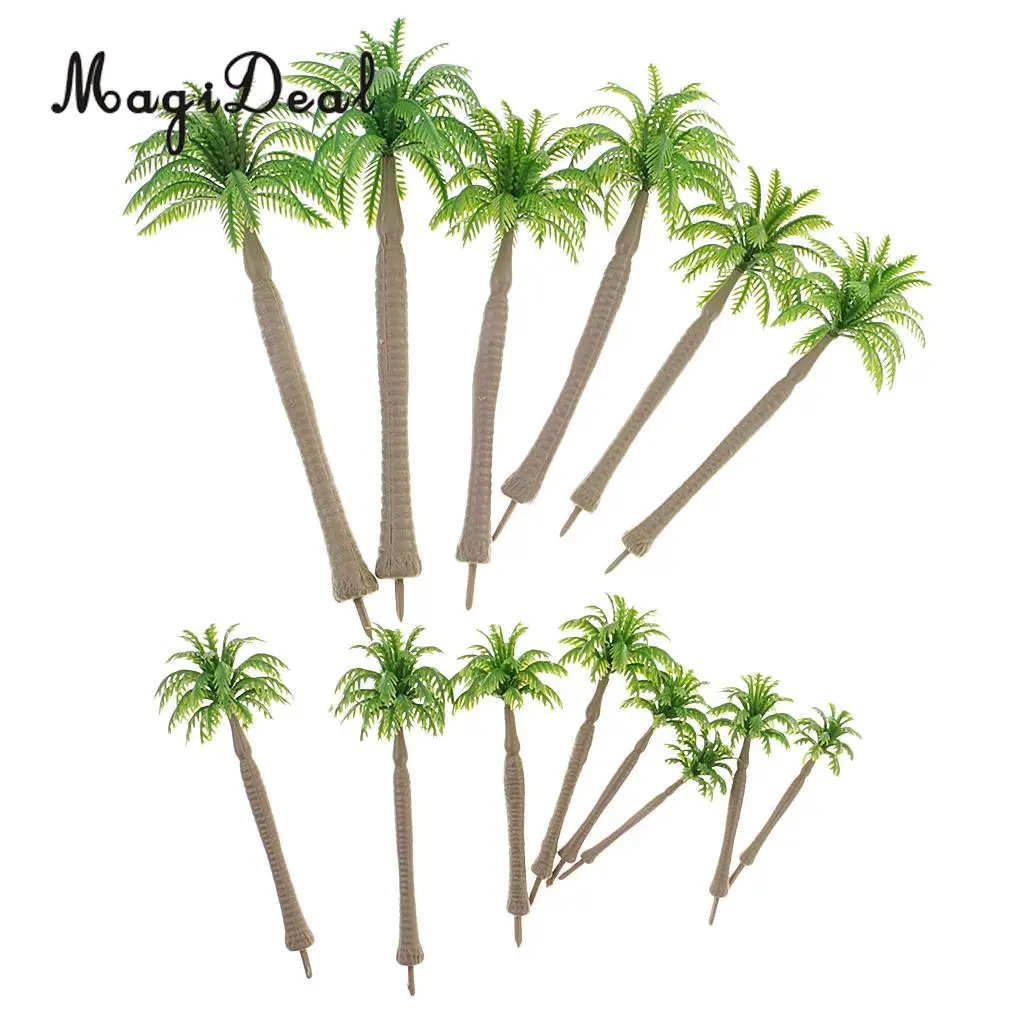 Simulation 20Pcs 1/250 Scale Coconut Tree Model for Garden Park Model Building Scenery Diorama Layout Home Office Desk Decor