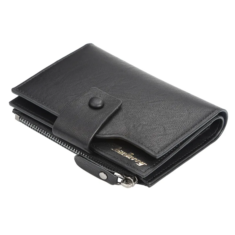 

New Men Wallet Brand Wallet Double Zipper&Hasp Design Small Wallet Male High Quality Short Card Holder Coin Purse Carteira