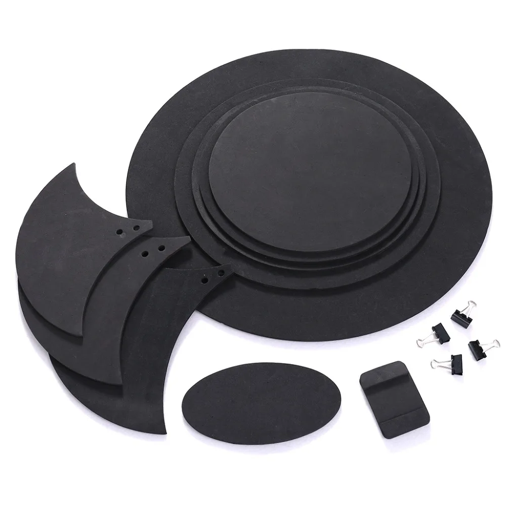 

10pcs Bass Snare Drum Sound Off Mute Silencer Drumming Rubber Practice Pad Set