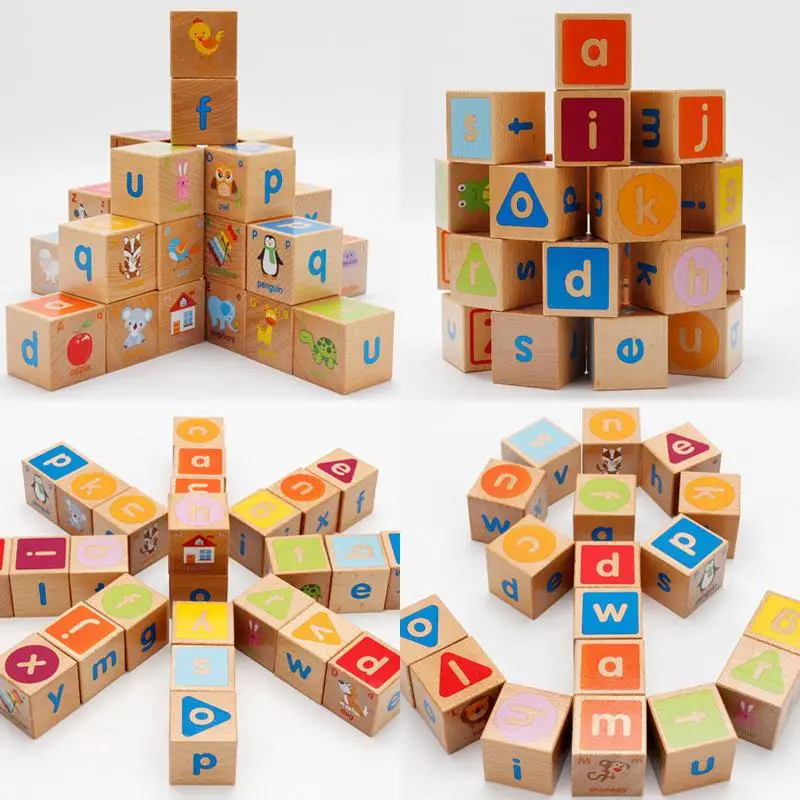 

TPFOCUS Kids Wooden 26 Alphabet Blocks Educational Toy