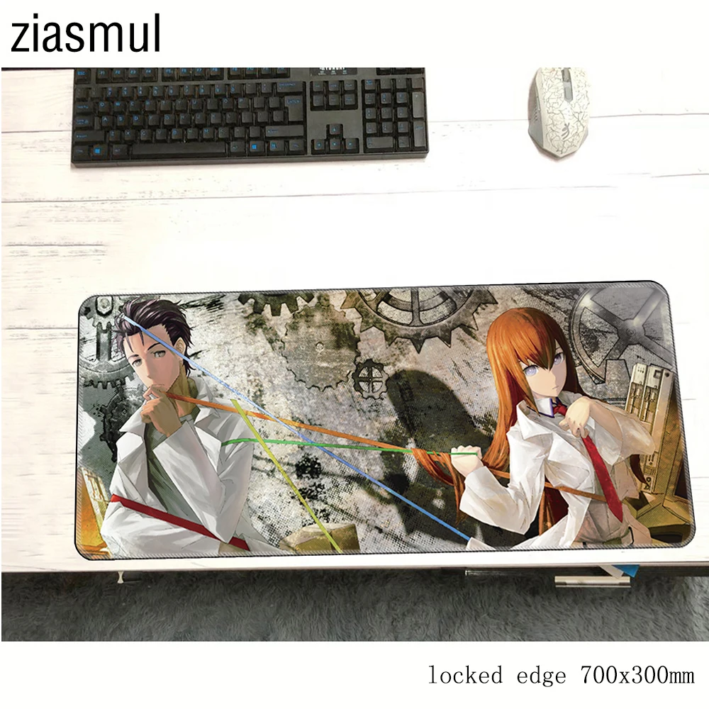 Steins gate padmouse 700x300x2 мм игровой коврик для мыши, игровой Профессиональный коврик для мыши, игровой компьютерный стол, Инди поп-коврик, notbook mousemat