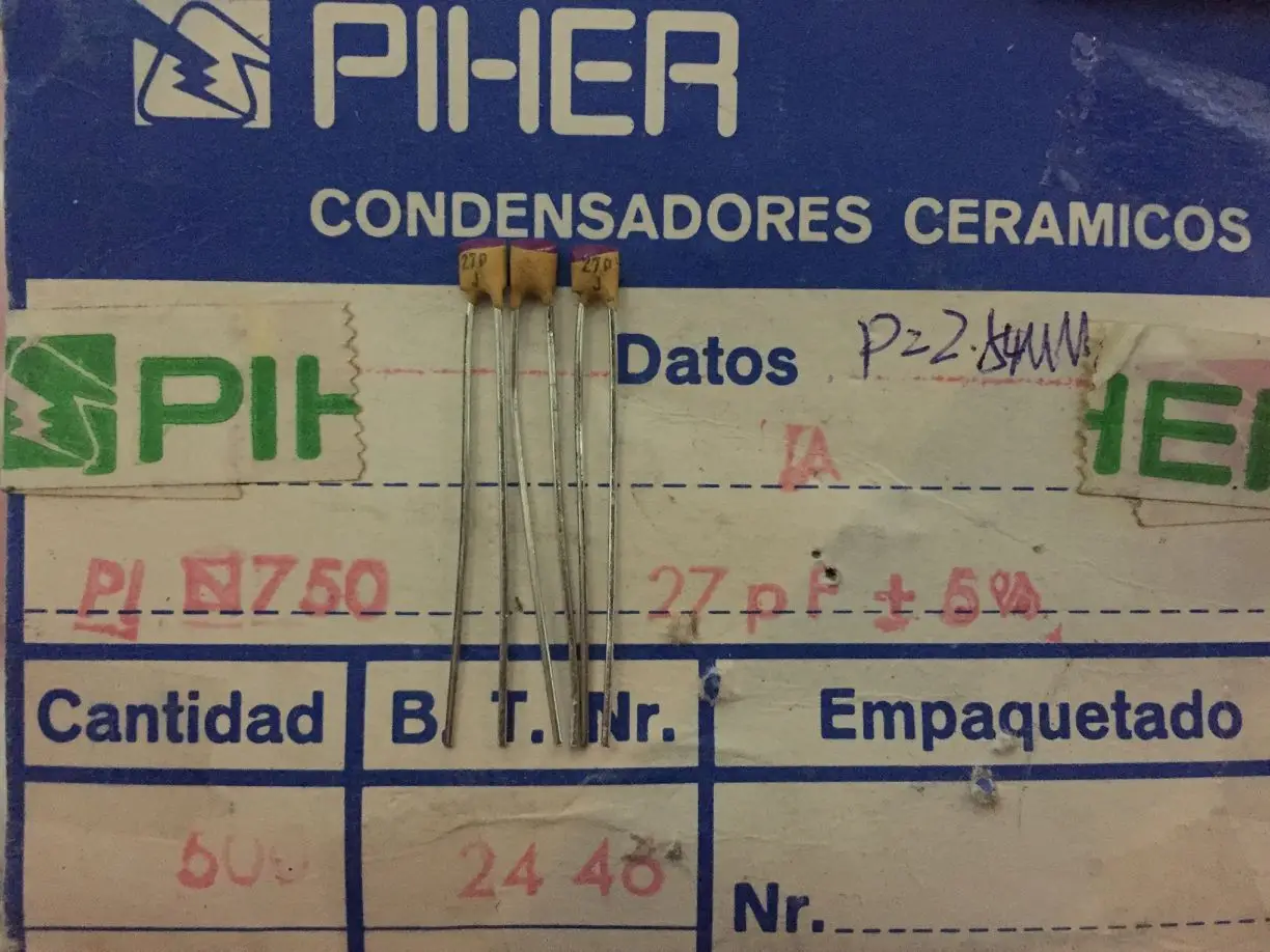

2019 hot sale 20PCS/50PCS Spain PIHER silver film high frequency ceramic capacitor 500V27PF 5% Polypropylene free shipping