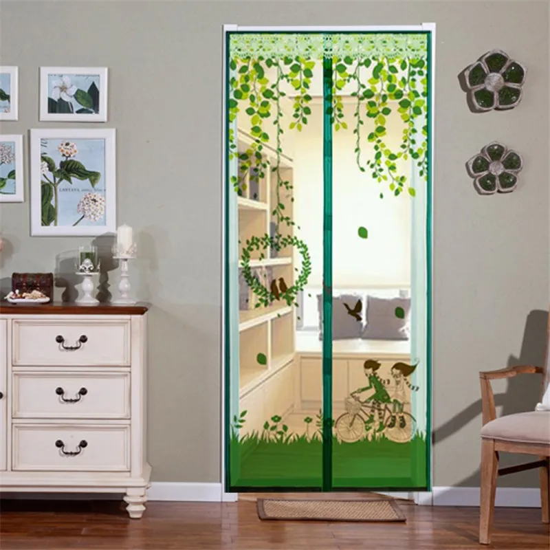 

Mosquito Net Magnetic Curtain Noiseless Automatic Closing Door Printed Flower Sheer Curtain Protector Flyscreen Worldwide 40